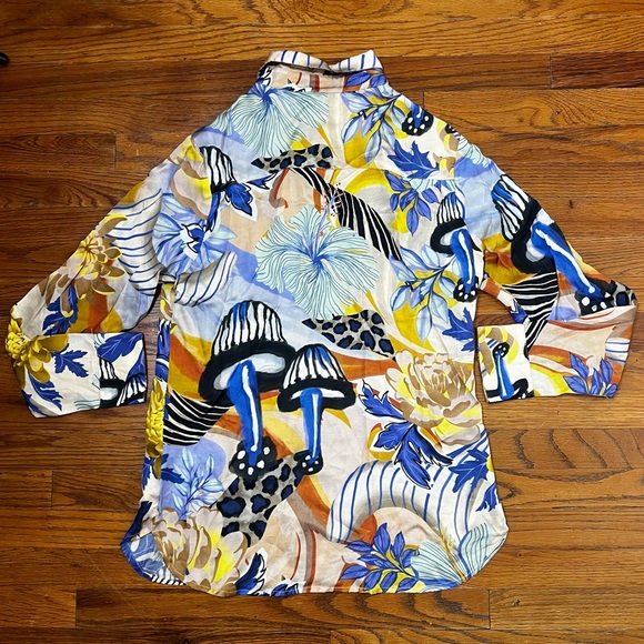 Las Surenas Mushroom Fungi Floral Print Soft Top Pant Matching Outfit Set - Picture 2 of 6